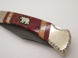 Artist Proof Custom Brian Yellowhorse Buck 110 Jasper Bear Folding Hunter Knife