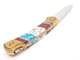 Custom Painted Pony Prater David Yellowhorse Buck 112 Ranger Folding Knife