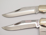 Vintage 1978 NKCA Limited KaBar Olean Dog Head Stag Folding Hunter Knife Set