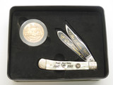 Vtg '05 Bertram 160th Hen & Rooster 312 Trapper Cracked Ice Folding Pocket Knife