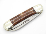 Vtg 1996 Bulldog Brand Pit Bull Burlwood Canoe Folding Pocket Knife