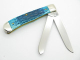 2004 Case XX 6254 Trapper Caribbean Blue Bone Folding Pocket Knife