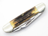 Vintage 1986 Case XX 5394 NKCA Stag 3 Blade Folding Gunboat Canoe Pocket Knife