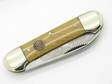 Vtg 1996 Bulldog Brand Pit Bull Canoe Folding Pocket Knife Waterfall