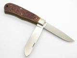Vtg 1988 Camillus USA NKCA Folding Jumbo Trapper Pocket Knife Bone