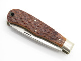 Vtg 1988 Camillus USA NKCA Folding Jumbo Trapper Pocket Knife Bone
