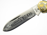 1980 Case XX 52131 Canoe 2 Blade Stag Folding Pocket Knife Gold Scroll