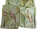Lot Of 2 Vtg Cold War AK-47 Military 3 Cell Gun Magazine Ammo Pouch Case Bag