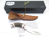 Buck 192 Vanguard ATS-34 Custom Elk Stag Bent-tang Fixed Blade Hunting Knife