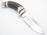 Buck 192 Vanguard ATS-34 Custom Elk Stag Bent-tang Fixed Blade Hunting Knife