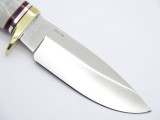 Buck 192 Vanguard ATS-34 Custom Elk Stag Bent-tang Fixed Blade Hunting Knife