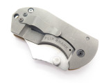 ARS Attack Recue Survive Custom Flip Shank Titanium Framelock Knife 154cm Brown