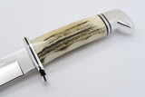 Vtg 1982 Buck 119 Special Custom Shop Fixed Blade Sambar Stag Hunting Knife