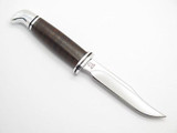 Custom Limited Buck 102 Woodsman Stacked Leather Fixed Blade Hunting Knife