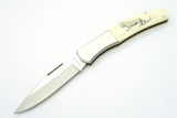 Vintage Kershaw Kai 4200 Seki Japan Cheetah Scrimshaw Lockback Folding Pocket Knife