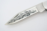 Vtg Buck Script 701 Mustang Limited Aurum Etch Stockman Folding Pocket Knife