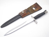 Vtg Victorinox Swiss Army Surplus Bayonet Knife & Scabbard & C. 1960s Frog
