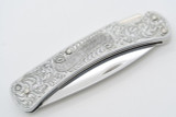 Vtg Buck USA 510 500 Classic II Aluminum Engraved Folding Pocket Lockback Knife