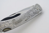 Vtg Buck USA 510 500 Classic II Aluminum Engraved Folding Pocket Lockback Knife