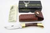 Vtg Browning USA Sportsman 4018F Folding Hunter Lockback Knife & Sheath In Box