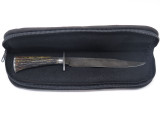 Jeff Murison USA Custom Handmade Stag & Damascus Bowie Fixed Blade Hunting Knife
