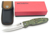 Mcusta Seki Japan Rikyu MC-184D Green Wood VG-10 Damascus Folding Hunter Knife