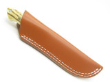 Brown Leather Fixed 5" Blade Loveless Style Hunting Knife Sheath Case Pouch