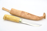 Vtg Custom J. Marttiini Finland Puukko Fixed Blade Hunting Knife & Sheath