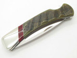 LEROY REMER RRR BUCK 500 DUKE FOLDING LOCKBACK KNIFE CUSTOM RAM HORN HANDLE
