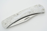 Vtg Buck USA 111 110 Classic Aluminum Engraved Folding Hunter Lockback Knife