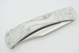 Vtg Buck USA 111 110 Classic Aluminum Engraved Folding Hunter Lockback Knife