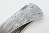 Vtg Buck USA 111 110 Classic Aluminum Engraved Folding Hunter Lockback Knife