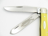 Vtg 1980 Case XX 3254 "Carolina Bright Leaf" Yellow Trapper Folding Knife