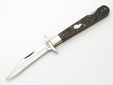 Vtg Ka Bar Cheetah Swing Guard Dog Head Jigged Bone Folding Pocket Knife