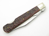 Vtg Ka Bar Cheetah Swing Guard Dog Head Jigged Bone Folding Pocket Knife