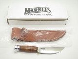 MARBLES GLADSTONE MI USA WOODCRAFT STACKED LEATHER FIXED BLADE HUNTING KNIFE NEW