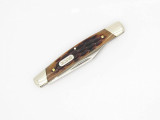 Buck 379 Solo Single Blade Brown Cow Bone Handle Pen Small Folding Pocket Knife