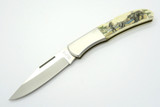 Vtg Kershaw Kai 4200 Seki Japan Karst Bear Scrimshaw Folding Pocket Knife