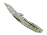 Jake Hoback A8 Slimline Tiger Stripe Custom Framelock Tanto Folding Pocket Knife