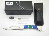 Buck Custom 110 BCCI D2 Blade Lucite Nickel Silver Folding Hunter Lockback Knife
