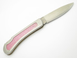 Vtg 1970s C.I. Compass F Imai Seki Japan Stainless Folding Hunter Lockback Knife
