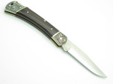 Vtg 1980s Parker Scroll Seki Japan 440 Stainless Folding Hunter Lockback Knife