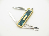 Vtg Parker Big Horn Seki Japan Green Marble Small Gentleman Folding Pocket Knife