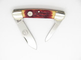 Vtg Camillus USA 2006 Blade Show Synthetic Stag Canoe Folding Pocket Knife
