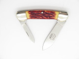 Vtg Camillus USA 2006 Blade Show Synthetic Stag Canoe Folding Pocket Knife