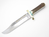 Custom Leroy Remer Buck 903 Limited Harley Davidson Elk Stag Fixed Bowie Knife