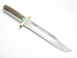 Custom Leroy Remer Buck 903 Limited Harley Davidson Elk Stag Fixed Bowie Knife