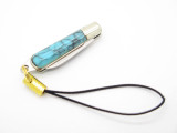 Vtg Mamoru Katoh Seki Japan Miniature Key Chain B Turquoise Folding Pocket Knife