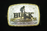 2013 BCCI Buck Knife Collectors Club 25 Anniversary Silver Gold Gist Belt Buckle