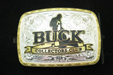2013 BCCI Buck Knife Collectors Club 25 Anniversary Silver Gold Gist Belt Buckle